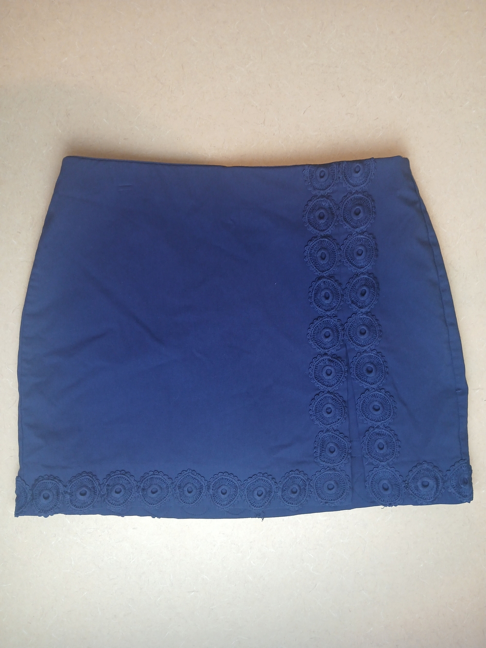 crown & ivy Navy Crochet-Trim Mini Skort Size 12